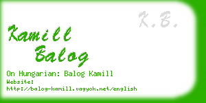 kamill balog business card